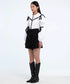 Ribbon Trim Puff Sleeve Blouse